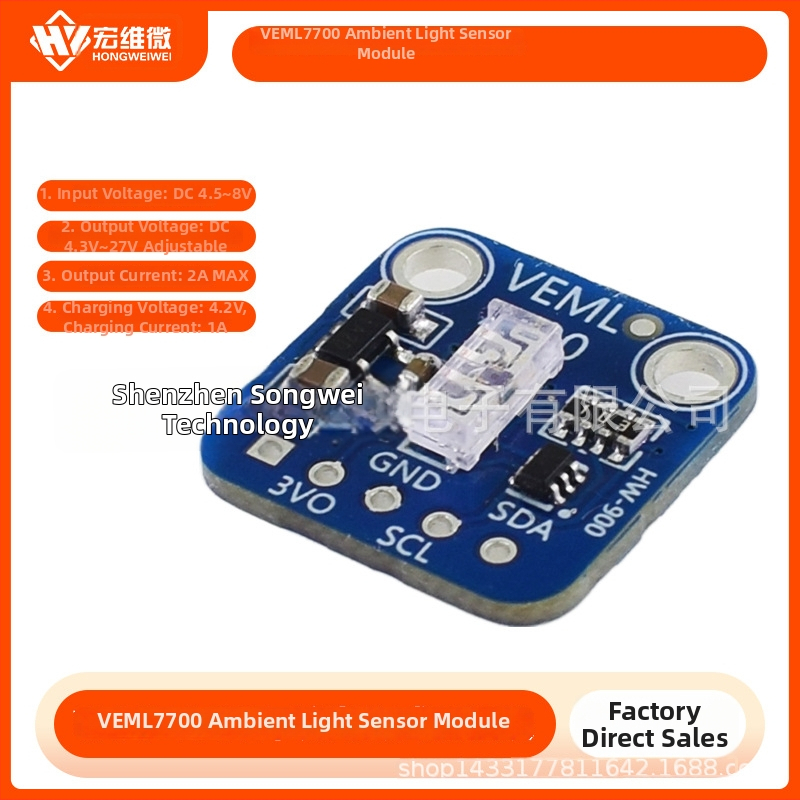 VEML7700 modul senzora okolitého svetla, 16-bitové I2C rozhranie, merací modul osvetlenia