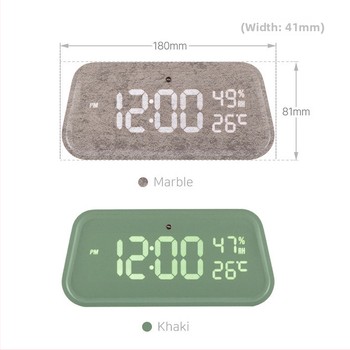 Ξύλινο LED ρολόι με φωνητικό έλεγχο, θερμόμετρο, υγρασιόμετρο και ημερολόγιο