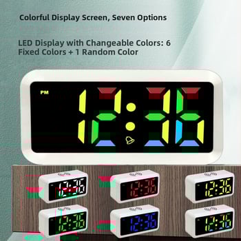 Ρολόι γραφείου JIMEI με LED αριθμητική οθόνη, ηλεκτρονική κίνηση, θερμόμετρο, καθρέφτης, ξυπνητήρι.