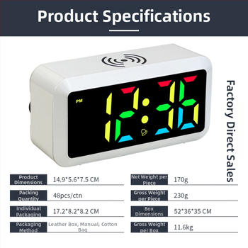 Ρολόι γραφείου JIMEI με LED αριθμητική οθόνη, ηλεκτρονική κίνηση, θερμόμετρο, καθρέφτης, ξυπνητήρι.