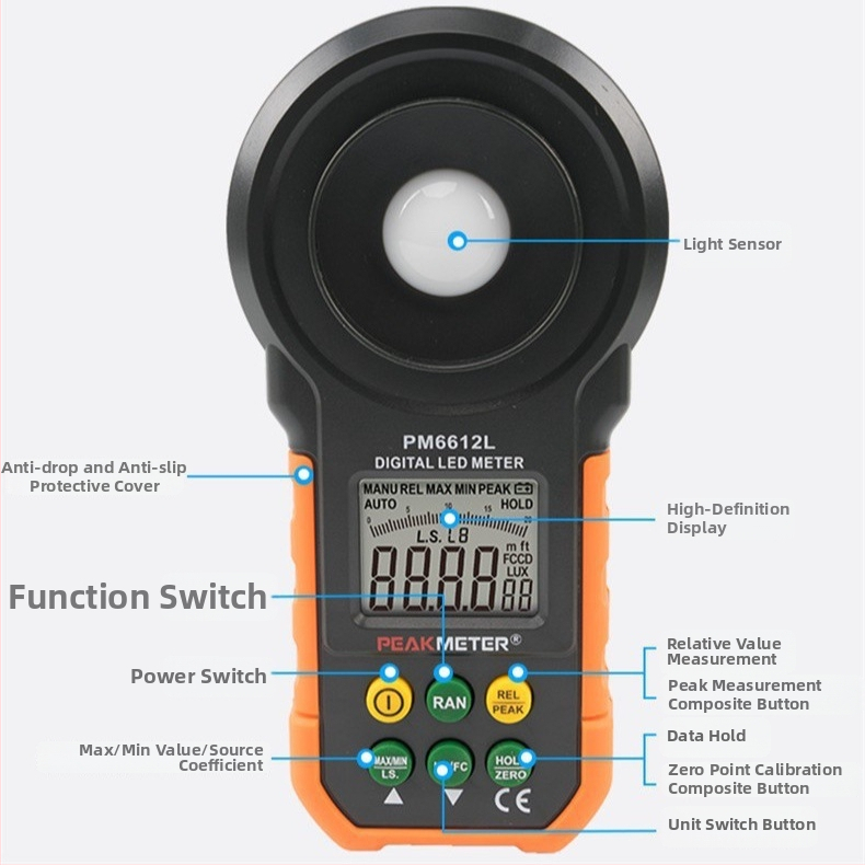 Digitálny prenosný luxmeter, vysoká presnosť, digitálny displej, pre vyšetrovanie požiarov a dohľad