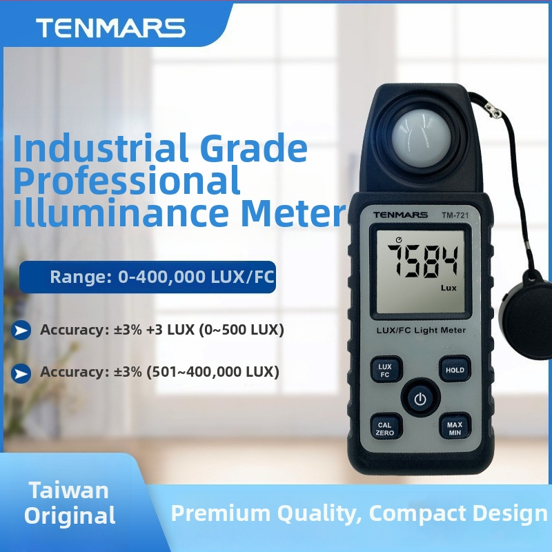 TM-721 Prenosný digitálny merač osvetlenia, vysoká presnosť, meranie osvetlenia a jasu