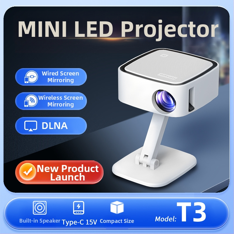 Toprecis T3 prenosný projektor s Pan/Tilt, 720P, 80 ANSI, 30W, kompatibilný s powerbankou