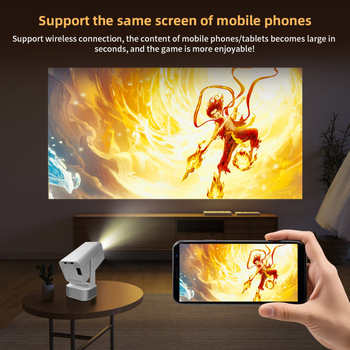 Kültéri Karaoke projektor két mikrofonnal, minden-az-egyben otthoni mozi, 1080P hordozható projektor, 150 hüvelykes vetítés, 30W, WiFi 2.4/5G