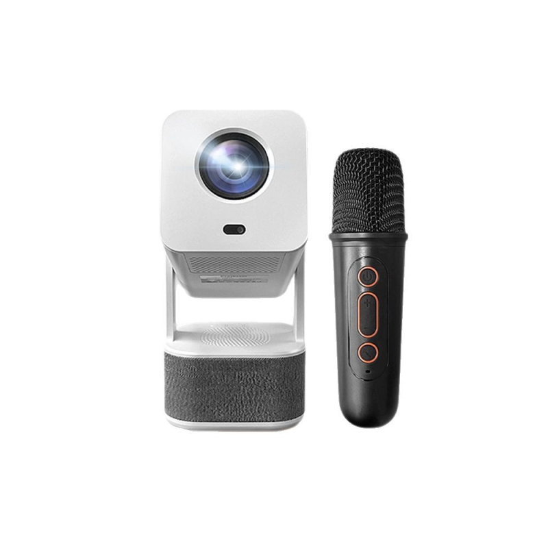 Kültéri Karaoke projektor két mikrofonnal, minden-az-egyben otthoni mozi, 1080P hordozható projektor, 150 hüvelykes vetítés, 30W, WiFi 2.4/5G