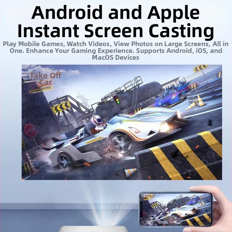 P6 οικιακός προβολέας με Android και Wi-Fi, 60W, 1080P (1920x1080), 10000 ANSI lumens, 3C πιστοποιητικό 2024200903000235