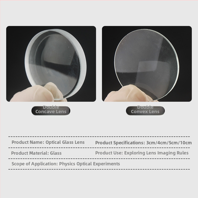 Комплект оптични стъклени лещи за домашни телескопи — конвексни, вдлъбнати, би-конвексни, би-конкавни и планоконвексни лещи
