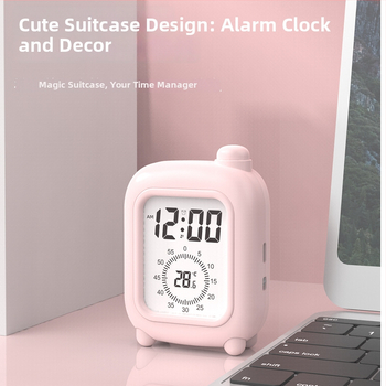 Μίνι ρολόι-χρονoδιακόπτης για παιδιά σε στυλ βαλίτσας – LCD οθόνη, ώρα/θερμοκρασία/ημερομηνία, ξυπνητήρι, αντίστροφη μέτρηση, 24ωρη και εβδομαδιαία ένδειξη, εξωτερική τροφοδοσία
