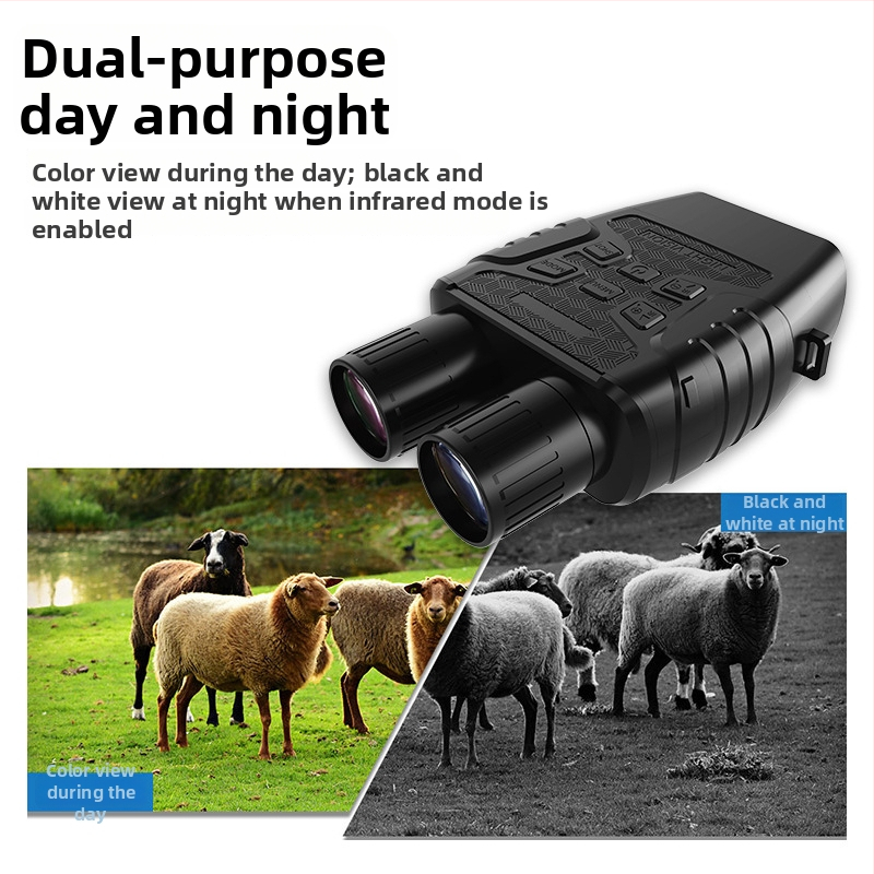Binokulárne nočné videnie s 12x optickým zväčšením, infračervené digitálne nočné videnie, veľký displej