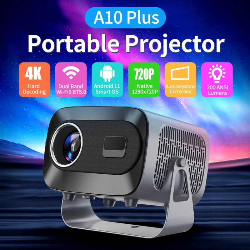 A10PLUS Prijenosni projektor, 60W, 720P, svjetlina 250, čip T950S