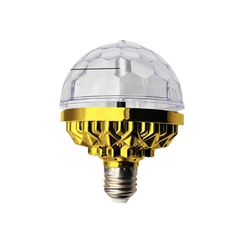 Lampa sferă magică cu LED auriu, rotativă, cu șapte culori, pentru scenă acasă cu proiecție, alimentare DC, 220V, model ZW2509091, montaj: agățat, pe perete sau pe masă