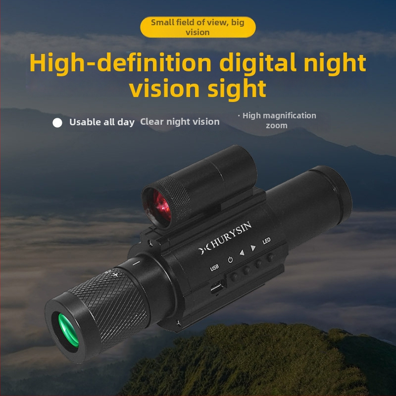 Monokulárny infračervený nočný optický ďalekohľad s pohyblivým krížom, dosah 500 m, prevádzka cez deň a v noci, vylepšenie nočného videnia
