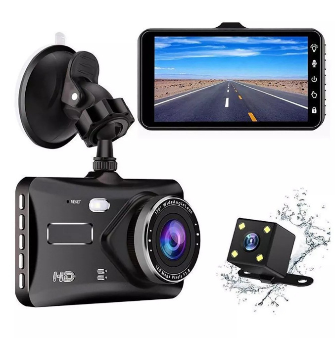 Автомобилен DVR с двойна леща, 1080p преден/заден видеозапис, HD нощно виждане, изображение за задно виждане, цикличен запис, 5 MP снимки