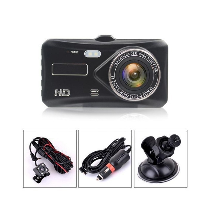 Автомобилен DVR с двойна леща, 1080p преден/заден видеозапис, HD нощно виждане, изображение за задно виждане, цикличен запис, 5 MP снимки