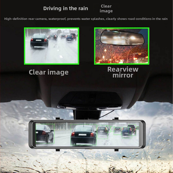 Palm 12-inčni auto-dashcam s punim zaslonom, streaming, zvjezdano noćno vidno, zaslon pri vožnji unatrag na cijelom zaslonu, cikličko snimanje, 1080p