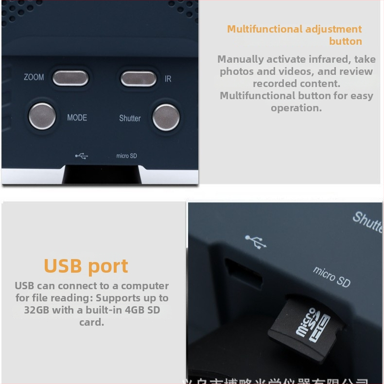 Prenosný digitálny nočný monoculus s fotografiou a videomzáznamom, infračervené, denná a nočná dvojúčelová prevádzka, HD