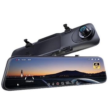 Ретровизорно огледало регистратор за автомобил със двойно заснемане отпред и отзад, WiFi, 1440P, 160° ъгъл на заснемане