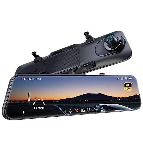 Ретровизорно огледало регистратор за автомобил със двойно заснемане отпред и отзад, WiFi, 1440P, 160° ъгъл на заснемане
