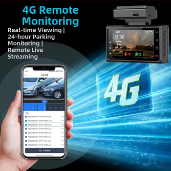 4K автомобилен видеорегистратор с предна и задна двойна камера, 4G дистанционно наблюдение, GPS позициониране, 2160P резолюция