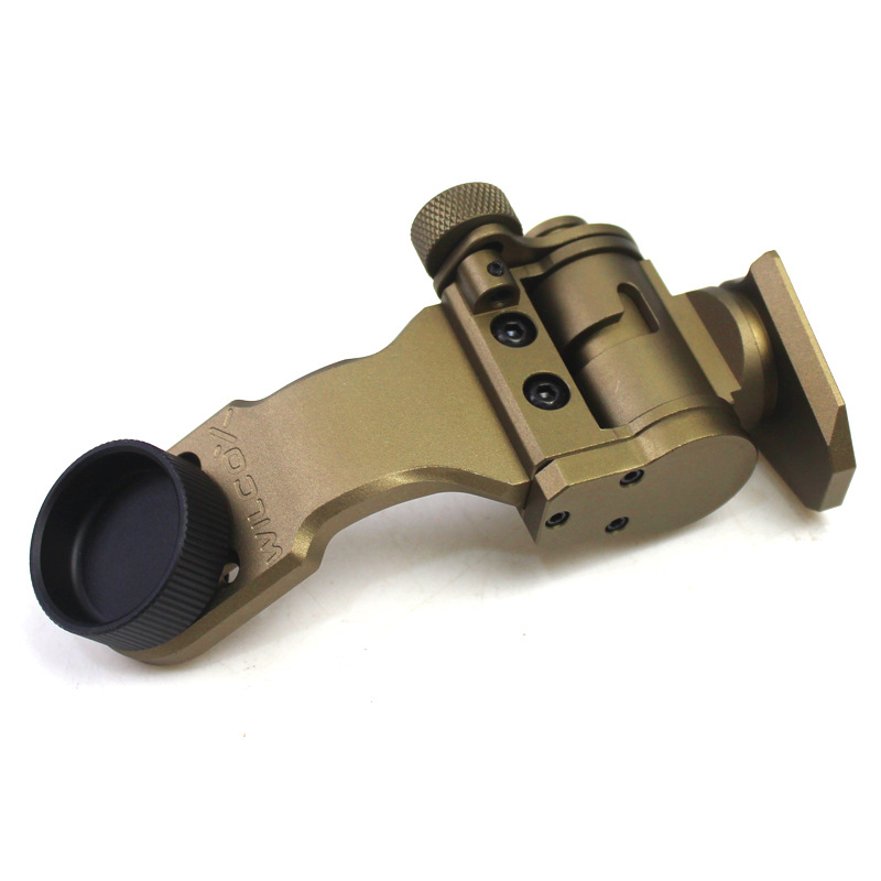 Držač PVS-14 za noćno infracrveno viđenje – J-rameni nosač i zakrivljeni rameni, CNC aluminijska legura, dovetail most, 0,08 kg