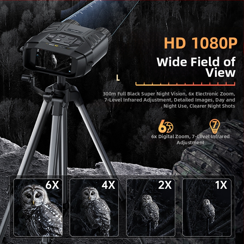 FNIRSI NVS-40 4K infračervené zariadenie na nočné videnie, prenosné pre vonkajšie použitie