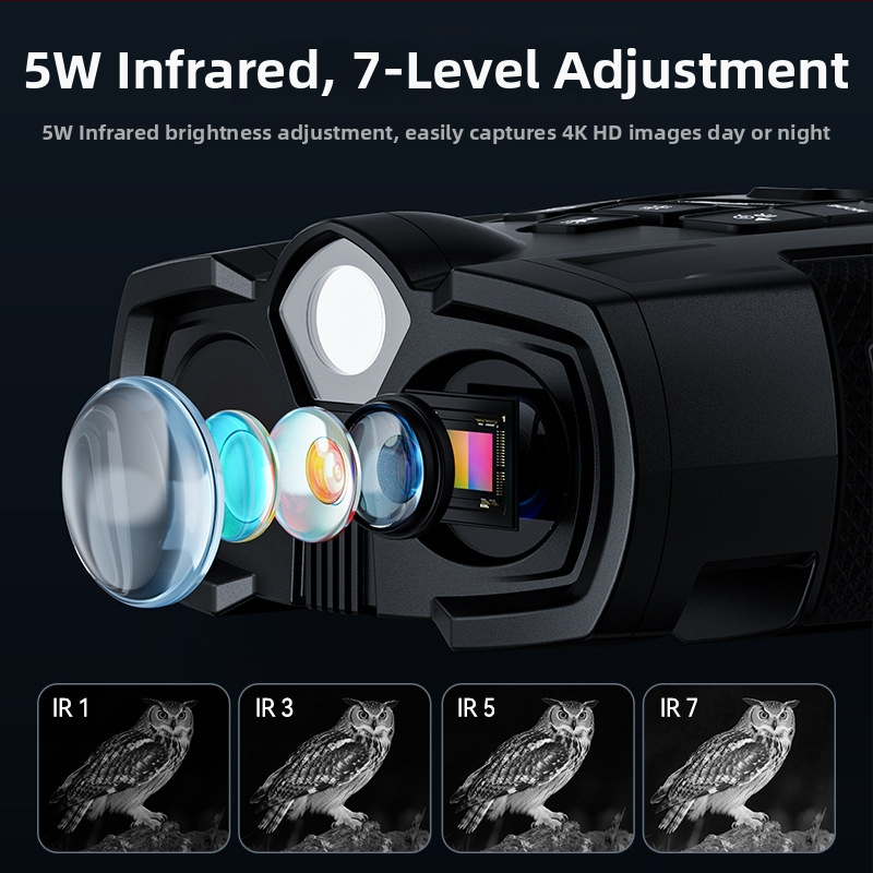 Нощно виждане инфрачервен дигитален телескоп с IPS дисплей за открито, 4K HD камера