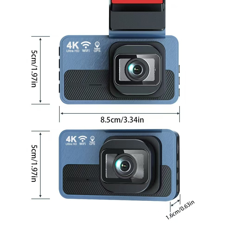 Διπλός καταγραφέας οδήγησης: μπροστινό 4K και πίσω 1080P, νυχτερινή όραση, ADAS, GPS, 128GB TF κάρτα