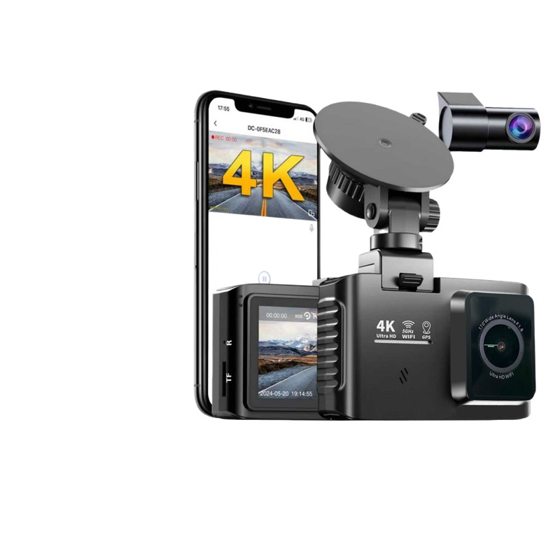 Automobilska kamera s dvostrukim lećama, 4K, 170°, WiFi, nadzor parkiranja