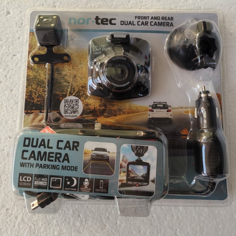 Διπλός καταγραφέας αυτοκινήτου – εμπρόσθια και οπίσθια κάμερα, 1080P, οθόνη 2,4 ιντσών, 150° ευρυγώνιος, παρκινγκ καταγραφή, κυκλική εγγραφή, βεντούζα στήριξης
