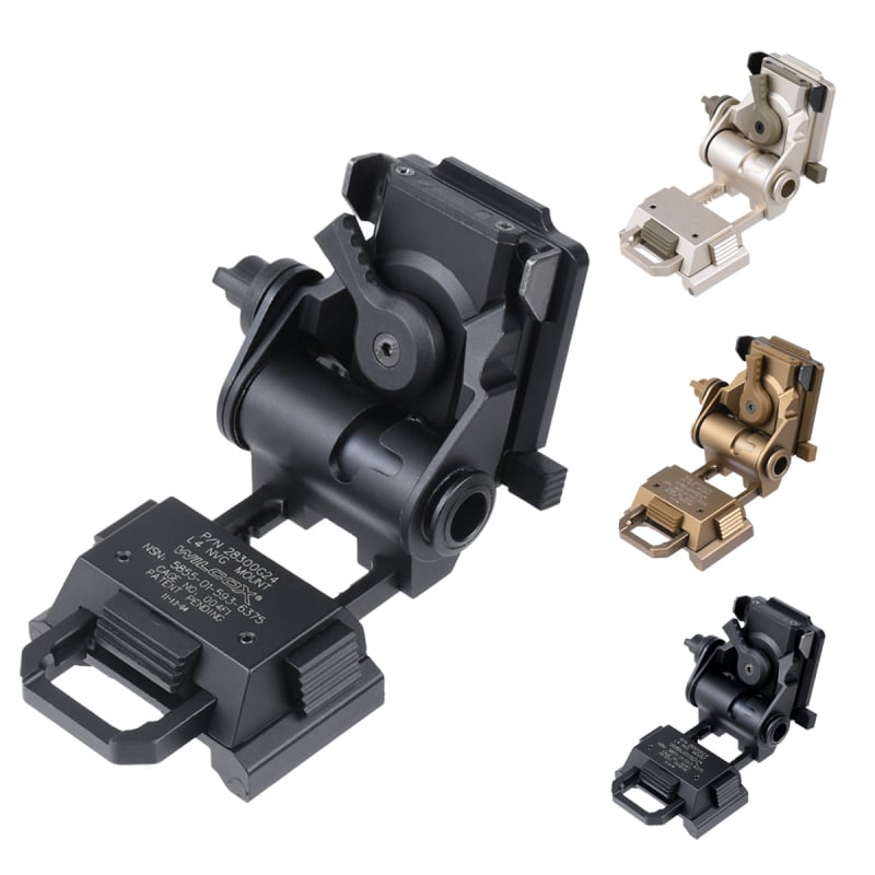 Metalni nosač kacige noćnog vida L4G24 za PVS-15/18/GPNVG18 (zumiranje 1-200x, promjer objektiva 1-50 mm, domet gledanja 1-50 m, težina 270 g, šifra proizvoda F025)