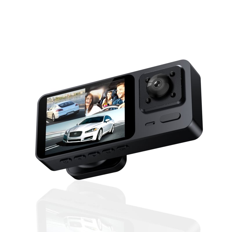 Καταγραφέας αυτοκινήτου με τρεις φακούς (μπροστά, εσωτερικά και πίσω), 1080p HD, 170° ευρυγώνιο, νυχτερινή όραση, 64 GB μνήμη