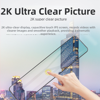 Κάμερα αυτοκινήτου για καθρέφτη οπισθοπορείας με διπλό φακό (εμπρός–πίσω), 2K HD νυχτερινή όραση, 170° γωνία λήψης, κυκλική καταγραφή, οθόνη αφής