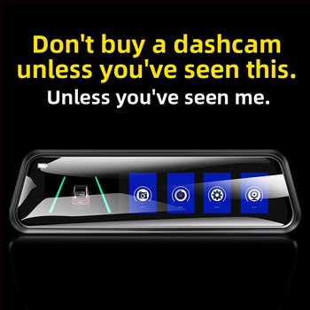 Auto dash cam s četiri kamere: prednja, lijeva, desna i stražnja, Wi‑Fi, 9,66-inčni puni zaslon, 1080p noćni video, snimanje vožnje