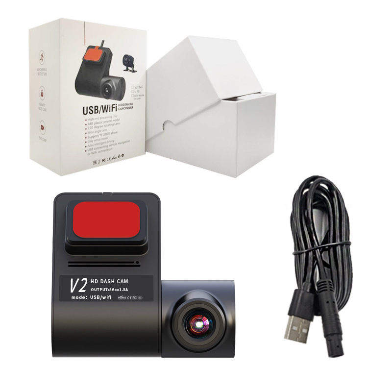 USB skrivena automobilska kamera, 1080p, 140° široki kut, ciklično snimanje, Wi‑Fi, montaža na vjetrobransko staklo