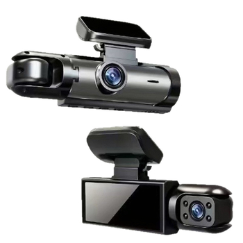3-lencsés autó Elülső és belső felvételi kamerával WiFi-vel – 2K, 170° széles látószög, ciklikus felvétel, 3.0 hüvelykes kijelző
