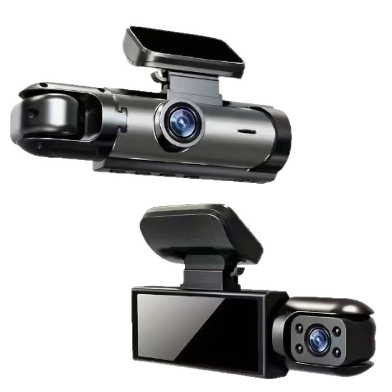 3-lencsés autó Elülső és belső felvételi kamerával WiFi-vel – 2K, 170° széles látószög, ciklikus felvétel, 3.0 hüvelykes kijelző