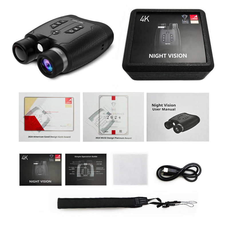 Uređaj za noćni vid infracrveni s 4K videom, 21x i više uvećanje, 25 mm objektiv, domet 600 m, težina 498 g (21x+, 25 mm, 600 m, 4K video, 498 g)