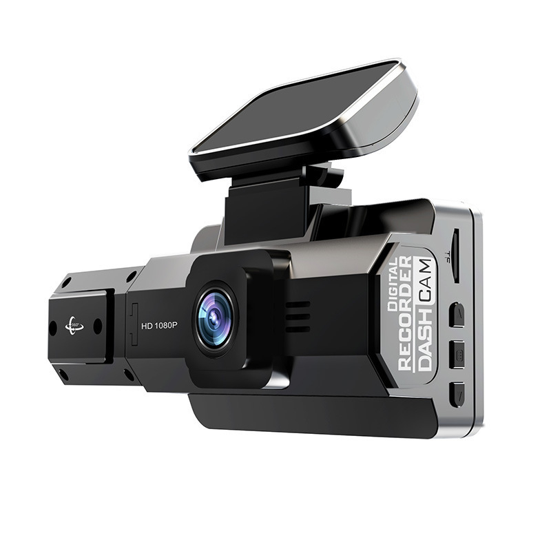 A88 360° rotirajući automobilni DVR s noćnim vidom, dvostruka leća prednja i unutarnja, 1080p, 3-inčni ekran, nadzor parkiranja