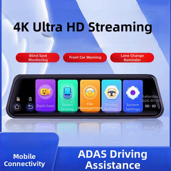 Nova 4K dash kamera od 10 inča s noćnim vidom, glasovnim upravljanjem, ADAS sustavom za izbjegavanje sudara i povezivanjem s mobitelom