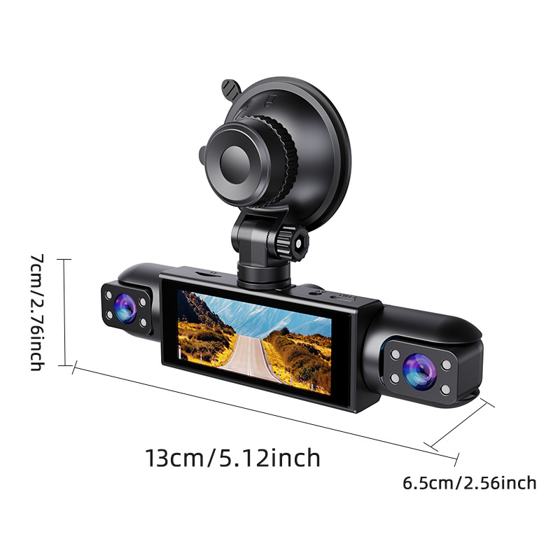 DVR za automobil s 4 objektiva, prednje i stražnje snimanje, 1080p, 120° vidno polje, WiFi, TF kartica 16 GB