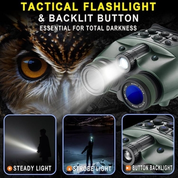 Digitalno infracrveno noćno viđenje s 21x+ uvećanjem, 25 mm objektivom, domet gledanja 600 m, težina 550 g