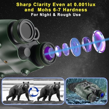 Digitalno infracrveno noćno viđenje s 21x+ uvećanjem, 25 mm objektivom, domet gledanja 600 m, težina 550 g