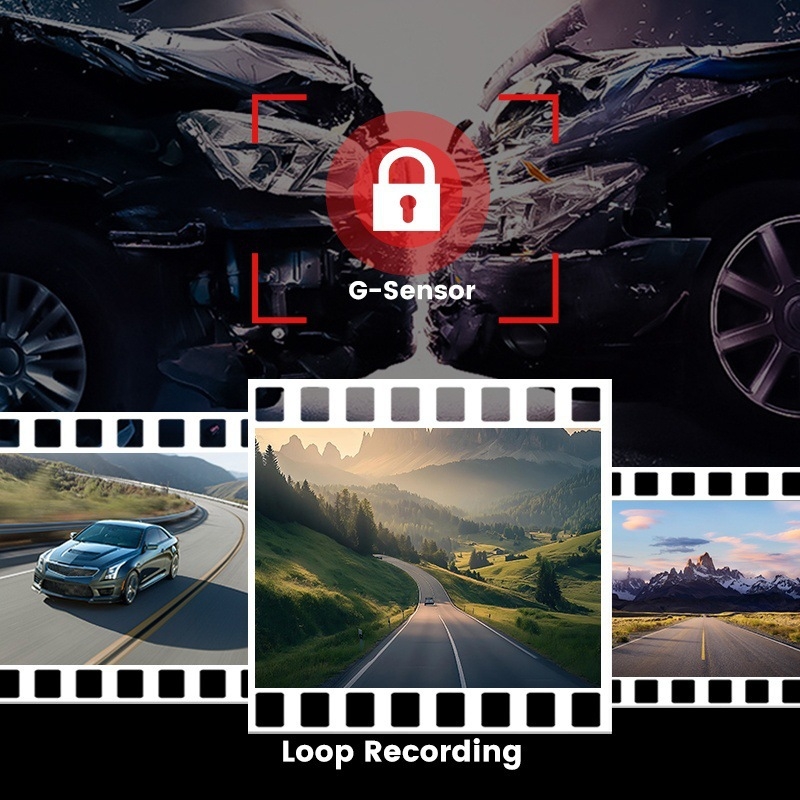 Κάμερα καταγραφής αυτοκινήτου με διπλό μπροστά-πίσω καταγραφή, 4K, νυχτερινή όραση, WiFi, γωνία θέασης 140°