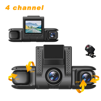 Četverokanalni dashcam s istovremenim prikazom — 1080p + 480 + 480 + 480, 170° široki kut, 3.0-inčni LCD, USB/HDMI, podrška TF kartice