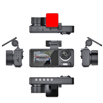 Dash cam με τρεις φακούς, βίντεο 1080p, γωνία προβολής 170°, GPS παρακολούθηση, Wi‑Fi