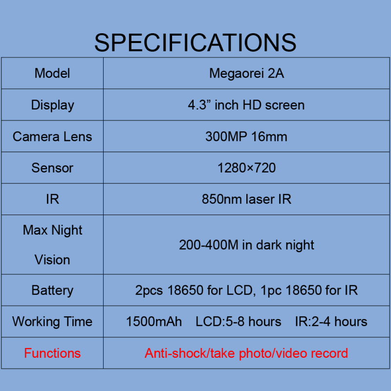 Infracrveni noćni uređaj za vid, 1x povećanje, objektiv 48 mm, učinkovit domet 200–400 m, težina 0,85 kg
