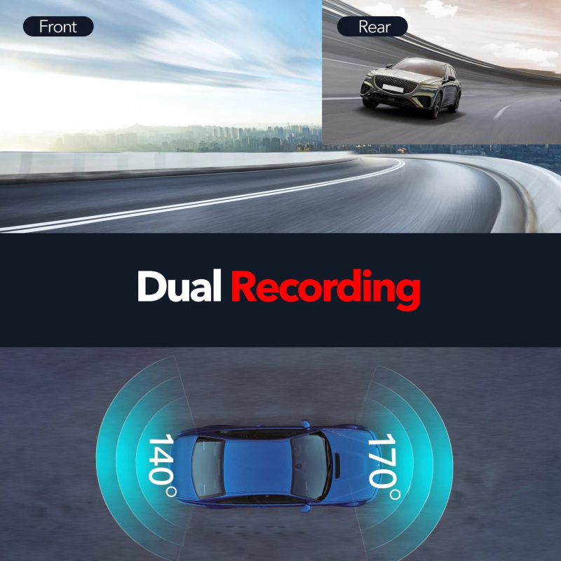 HD 4K dvostruka automobilska kamera s prednjom i stražnjom kamerom, Wi-Fi povezivanje