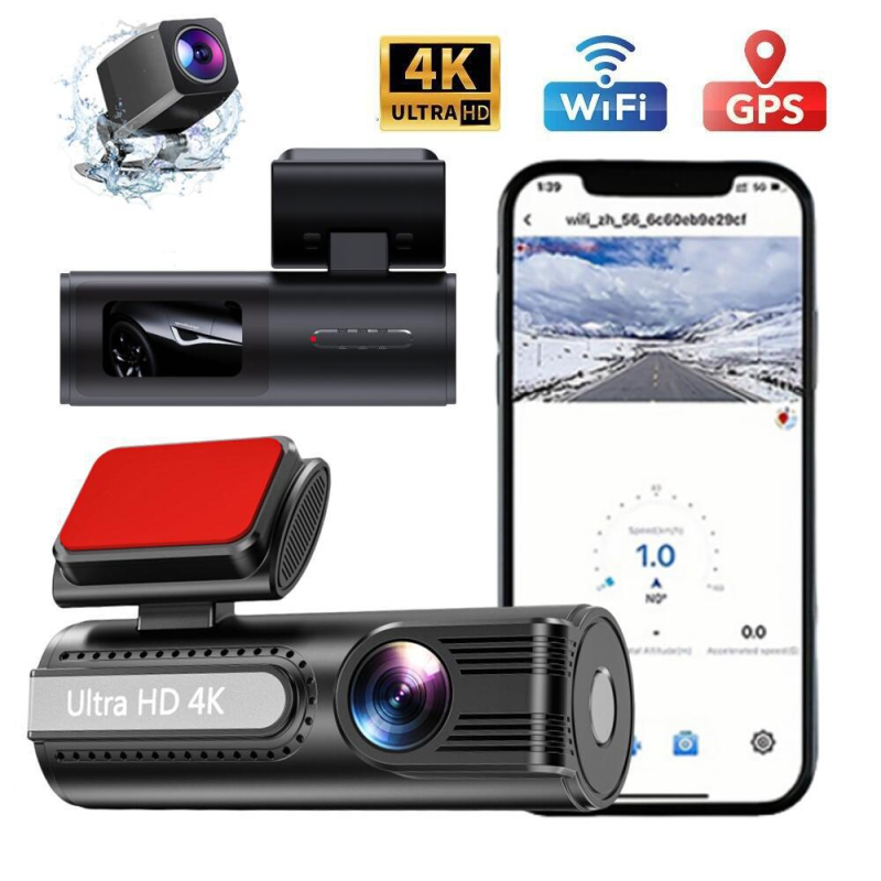 HD 4K dvostruka automobilska kamera s prednjom i stražnjom kamerom, Wi-Fi povezivanje