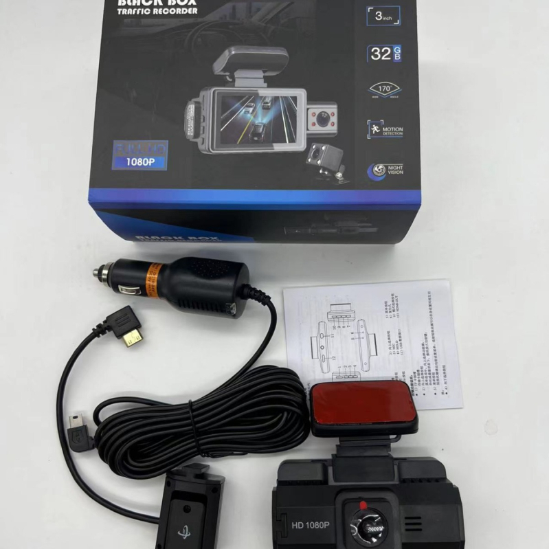 A88 dash cam za prednju i unutarnju kameru automobila, 1080p HD, infracrveno noćno snimanje, 140° široki kut, prednje i stražnje dvostruko snimanje, WiFi