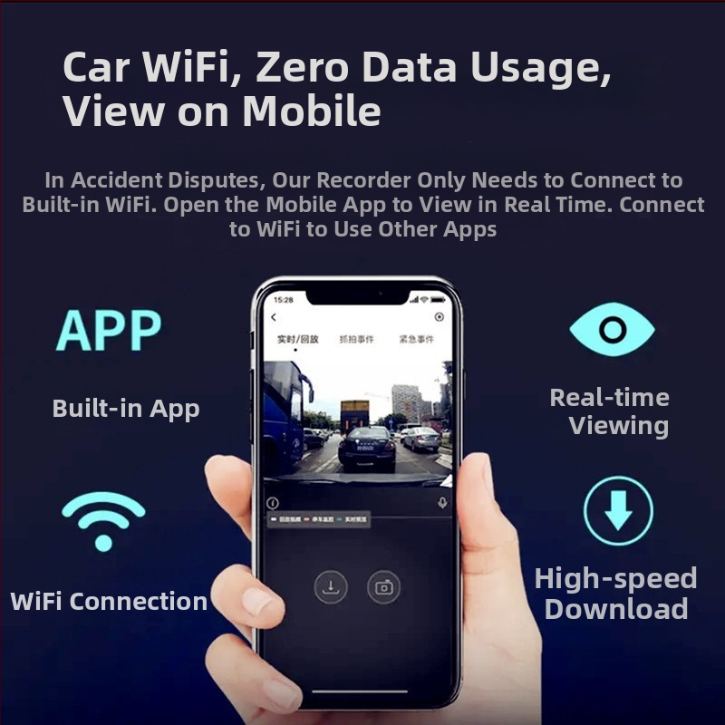 Κάμερα καταγραφής BMW σειράς — 4K εμπρός και πίσω διπλή καταγραφή, ασύρματη εγκατάσταση, 170° ευρυγώνιος, Wi-Fi, νυχτερινή όραση